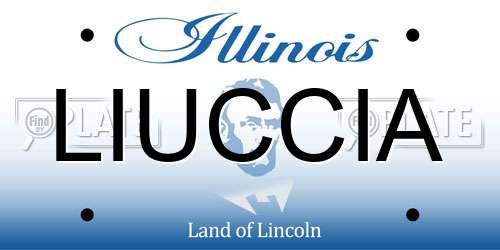 LIUCCIA Illinois License Plate
