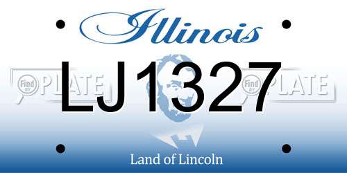 LJ1327 Illinois License Plate