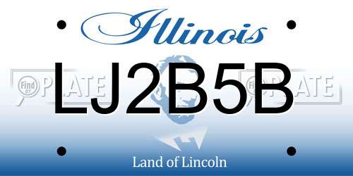 LJ2B5B Illinois License Plate