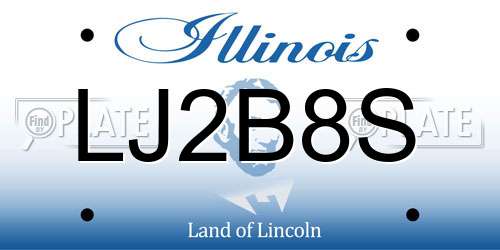 LJ2B8S Illinois License Plate