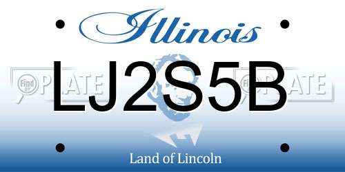 LJ2S5B Illinois License Plate
