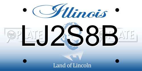 LJ2S8B Illinois License Plate