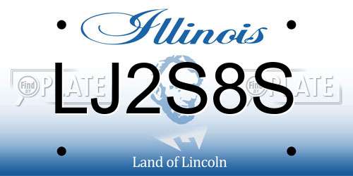 LJ2S8S Illinois License Plate