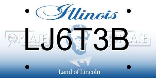 LJ6T3B Illinois License Plate