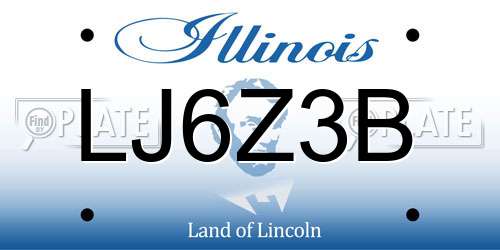 LJ6Z3B Illinois License Plate