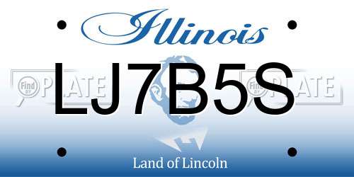 LJ7B5S Illinois License Plate