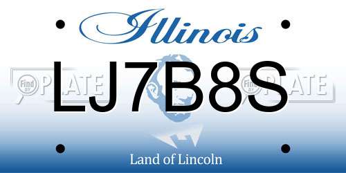 LJ7B8S Illinois License Plate