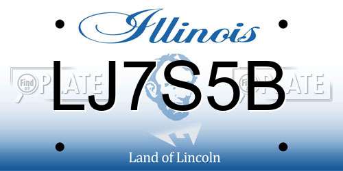 LJ7S5B Illinois License Plate