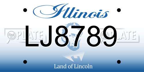 LJ8789 Illinois License Plate