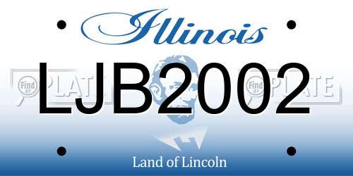 LJB2002 Illinois License Plate