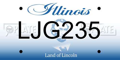 LJG235 Illinois License Plate