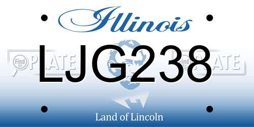 LJG238 Illinois License Plate