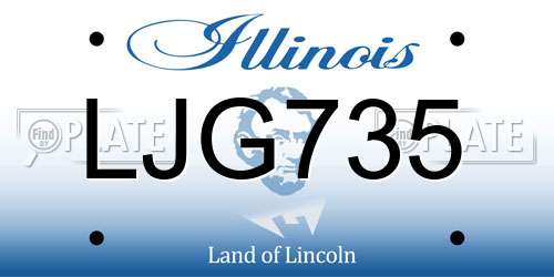 LJG735 Illinois License Plate