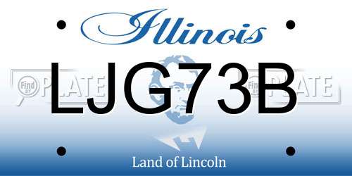 LJG73B Illinois License Plate