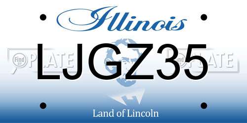 LJGZ35 Illinois License Plate