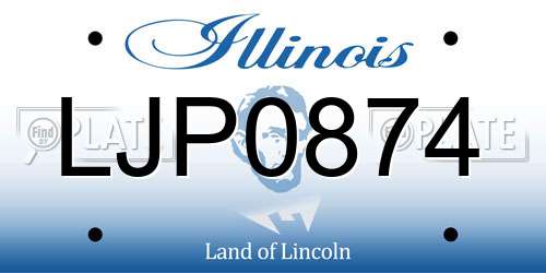 LJP0874 Illinois License Plate