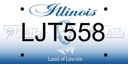 LJT558 Illinois License Plate