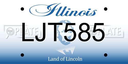 LJT585 Illinois License Plate