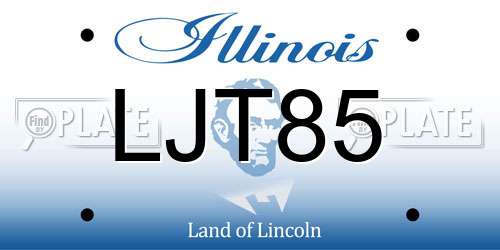 LJT85 Illinois License Plate