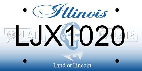 LJX1020 Illinois License Plate