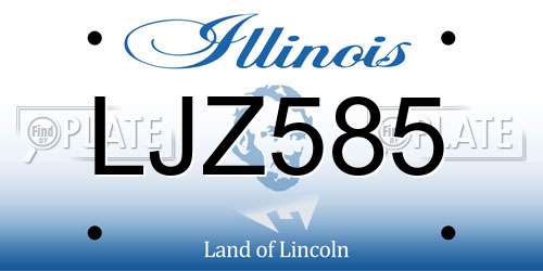 LJZ585 Illinois License Plate