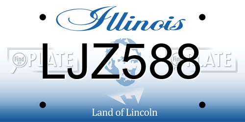 LJZ588 Illinois License Plate