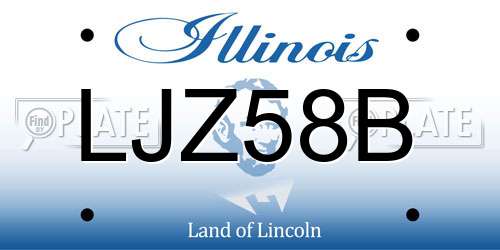 LJZ58B Illinois License Plate