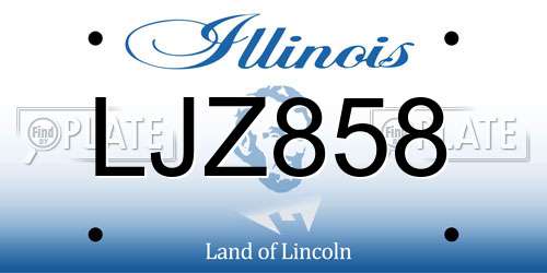 LJZ858 Illinois License Plate