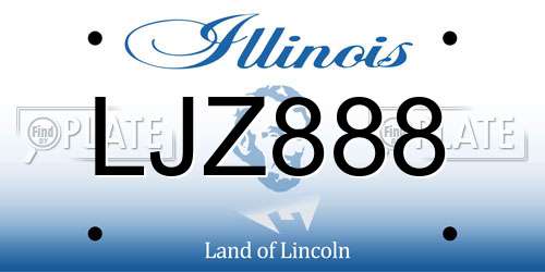 LJZ888 Illinois License Plate