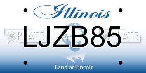 LJZB85 Illinois License Plate