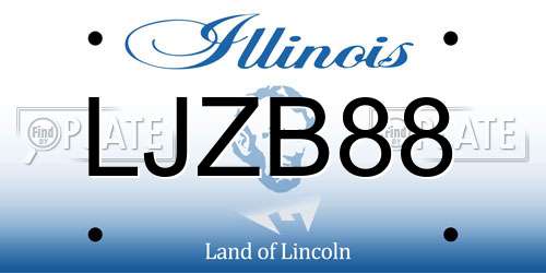 LJZB88 Illinois License Plate