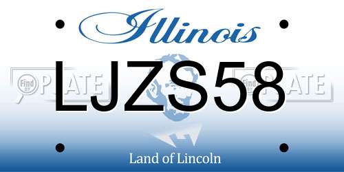 LJZS58 Illinois License Plate