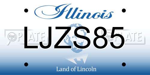 LJZS85 Illinois License Plate