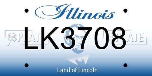 LK3708 Illinois License Plate