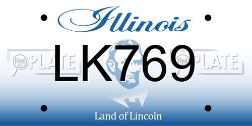 LK769 Illinois License Plate