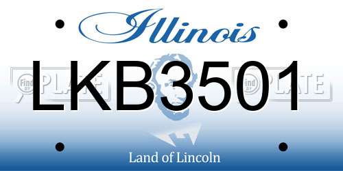LKB3501 Illinois License Plate