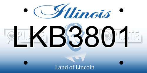 LKB3801 Illinois License Plate