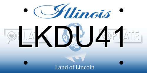 LKDU41 Illinois License Plate