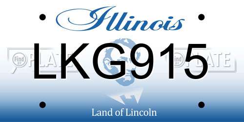 LKG915 Illinois License Plate