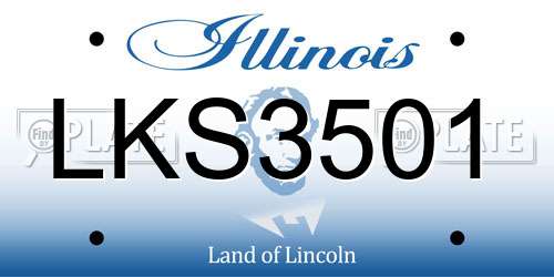 LKS3501 Illinois License Plate