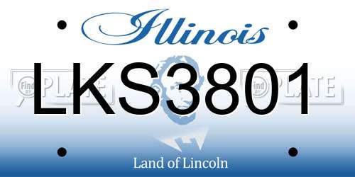 LKS3801 Illinois License Plate