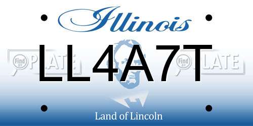 LL4A7T Illinois License Plate