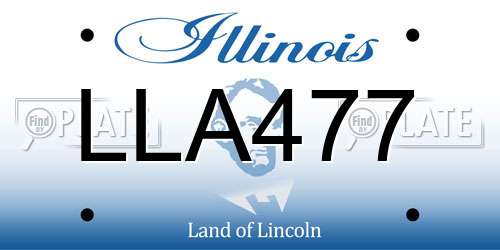 LLA477 Illinois License Plate