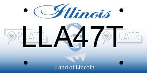 LLA47T Illinois License Plate