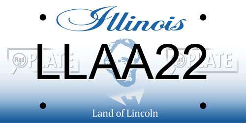 LLAA22 Illinois License Plate