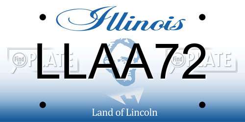 LLAA72 Illinois License Plate