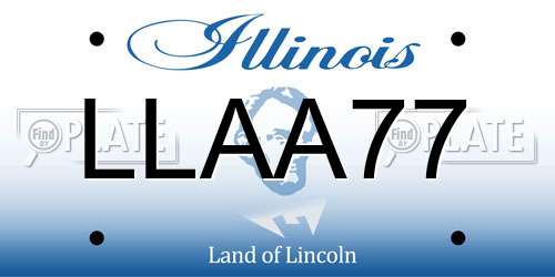LLAA77 Illinois License Plate