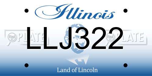 LLJ322 Illinois License Plate