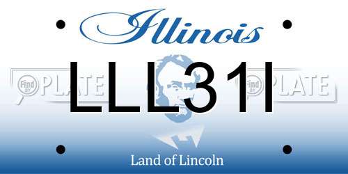 LLL31I Illinois License Plate