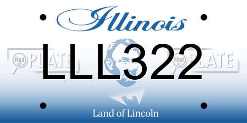 LLL322 Illinois License Plate